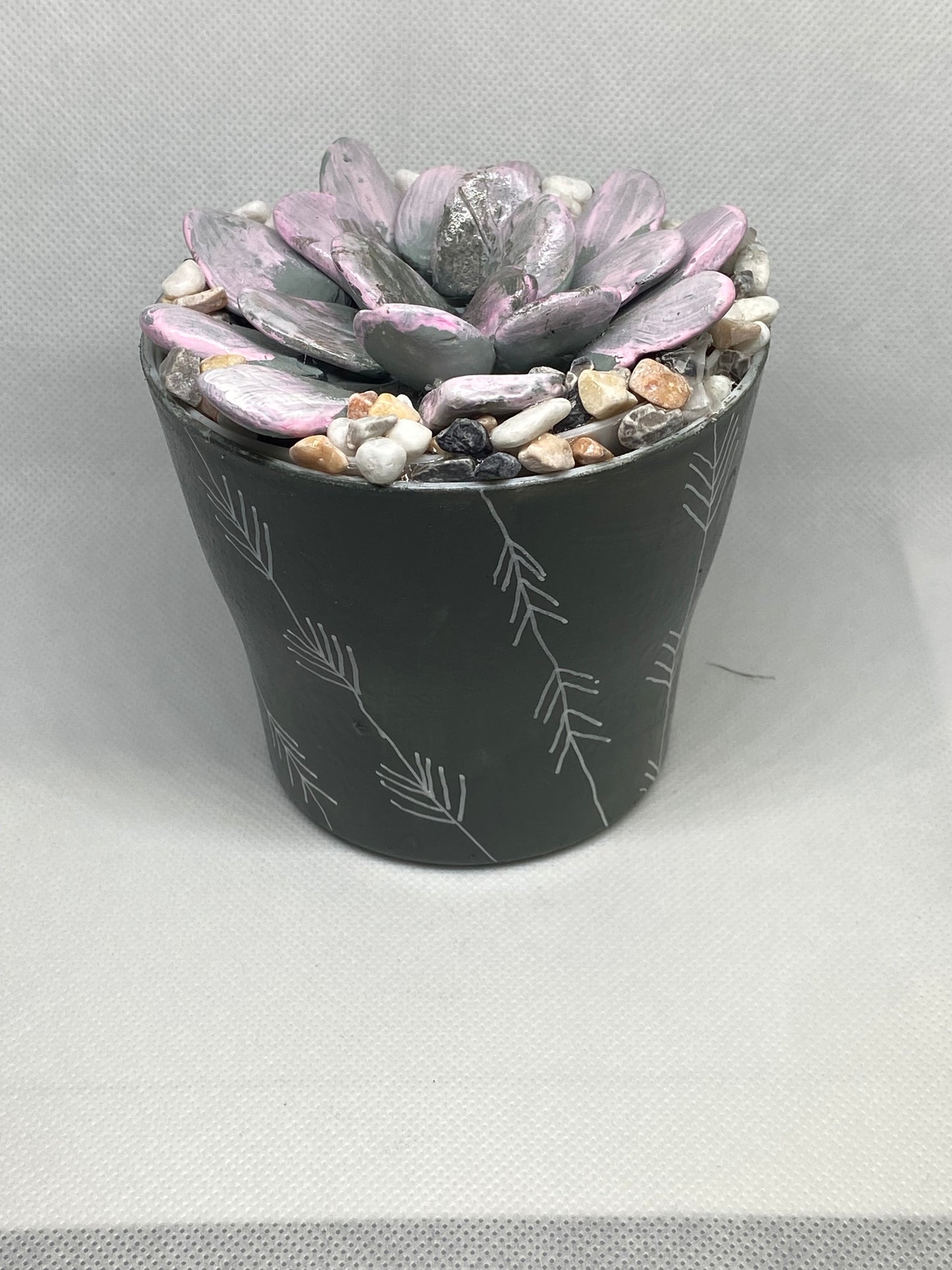 Cactus Flower in Grey Pot